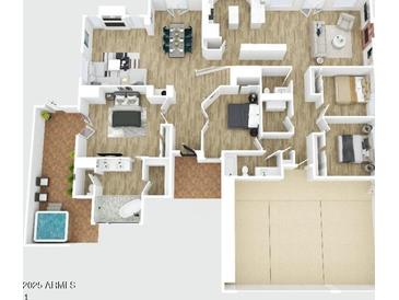 Open floor plan featuring a spacious layout with multiple bedrooms, bathrooms, and living areas at 10338 E San Salvador Dr, Scottsdale, AZ 85258