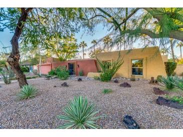 Landscaped front yard with desert plants and gravel at 2534 S Grandview Ave, Tempe, AZ 85282