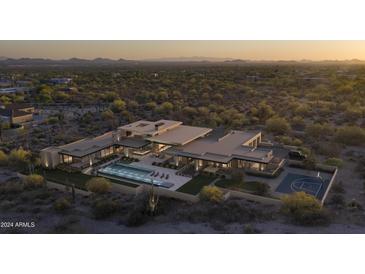 Luxury home with pool, basketball court, and stunning mountain views at 22805 N Church Rd, Scottsdale, AZ 85255