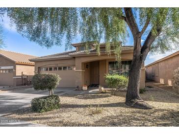 One-story house with tan exterior, two-car garage, and landscaping at 7419 S 31St Dr, Phoenix, AZ 85041