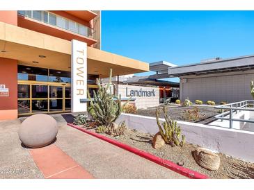 Landmark Tower building exterior showcasing entrance and landscaping at 4750 N Central Ave # A3, Phoenix, AZ 85012