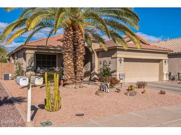 Single-story home with desert landscaping and a two-car garage at 18064 W Buena Vista Dr, Surprise, AZ 85374