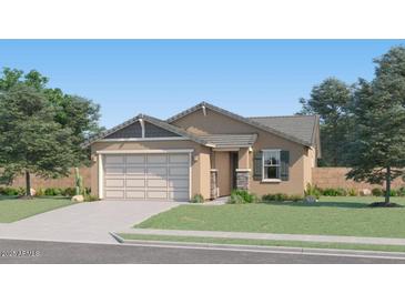 Single-story home with attached garage and landscaping at 3025 E Grazing Herd Ln, San Tan Valley, AZ 85140