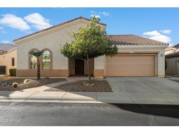 Single-story home with two-car garage and desert landscaping at 4655 E Indigo St, Gilbert, AZ 85298