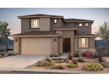 Two-story house with desert landscaping and a two-car garage at 32355 N 19Th Ln, Phoenix, AZ 85085