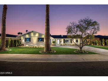 Stunning curb appeal with updated landscaping and elegant facade at 8443 E Bonita Dr, Scottsdale, AZ 85250