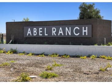 Abel Ranch community entrance sign, welcoming residents and visitors at 17767 W Elm St, Goodyear, AZ 85395