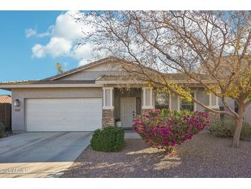 Single-story home with a two-car garage and landscaped front yard at 15081 N 176Th Ln, Surprise, AZ 85388