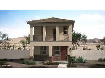 Two-story home with balcony and desert landscaping at 15607 S 181St Dr, Goodyear, AZ 85338