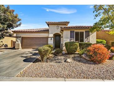 Single-story home with a two-car garage and well-manicured landscaping at 15813 N 109Th Ln, Sun City, AZ 85351