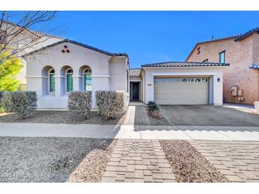 Beautiful stucco home with a 2-car garage and well-manicured landscaping at 10141 E Stealth Ave, Mesa, AZ 85212