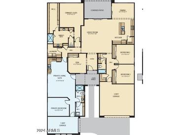 Open floor plan showcasing spacious rooms and two-car garage at 3838 E Kenley Ln, San Tan Valley, AZ 85143