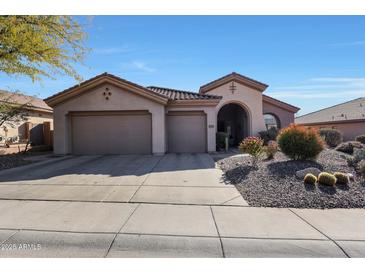 Single-story home with two-car garage and landscaped yard at 41019 N Congressional Dr, Anthem, AZ 85086