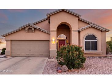 One-story house with a red door and desert landscaping at 11623 W Lemon Ct, Surprise, AZ 85378
