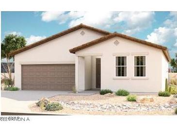 One-story home with brown garage door and Spanish tile roof at 18556 E Dario Rd, Gold Canyon, AZ 85118