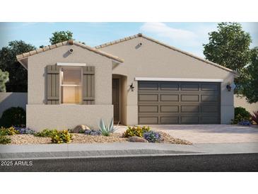 One-story home with a two-car garage and landscaping at 24347 W La Salle St, Buckeye, AZ 85326