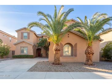 Two-story house with palm trees and a landscaped front yard at 3959 E Gemini Pl, Chandler, AZ 85249