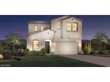 Two-story home with desert landscaping and two-car garage at 15432 S 182Nd Ave, Goodyear, AZ 85338