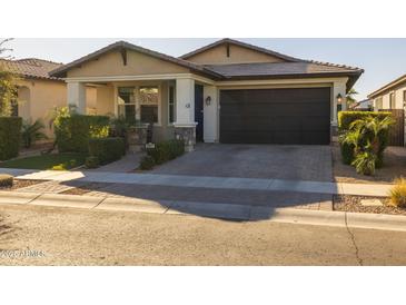 Single-story home with a two-car garage and landscaped front yard at 3841 E Patrick St, Gilbert, AZ 85295