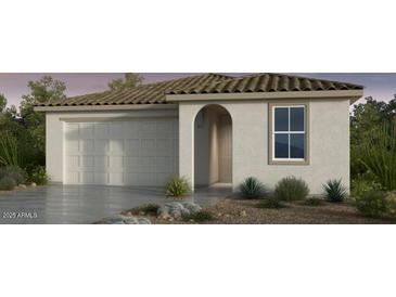One-story home with tile roof, attached garage, and desert landscaping at 25298 N 172Nd Ln, Surprise, AZ 85387