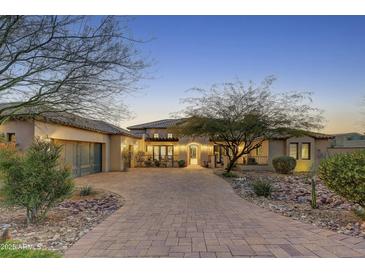 Stunning desert home with a large courtyard and inviting entryway at 9505 E Superstition Mountain Dr, Gold Canyon, AZ 85118