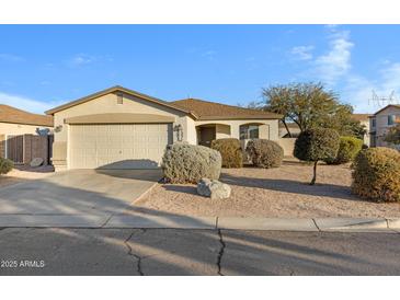 Single-story home with attached garage and desert landscaping at 1272 E Dust Devil Dr, San Tan Valley, AZ 85143