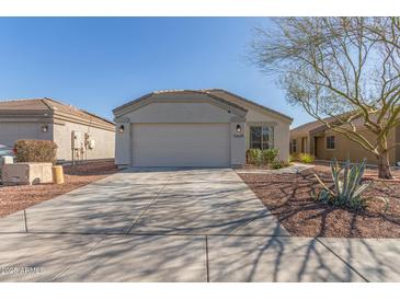 Single-story home with a two-car garage and desert landscaping at 23625 N El Frio Ct, Sun City, AZ 85373