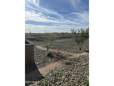 Picturesque walking path winding through a desert landscape with native vegetation and clear blue skies in the background at 32553 N 133Rd Ave, Peoria, AZ 85383