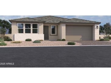 Charming single-story home featuring desert landscaping, neutral color palette, and a two-car garage at 26361 N 76Th Dr, Peoria, AZ 85383