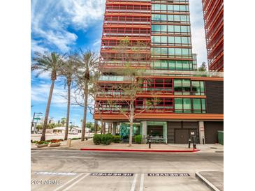 Contemporary high-rise building featuring modern architectural design and lush landscaping at 4808 N 24Th St # 925, Phoenix, AZ 85016