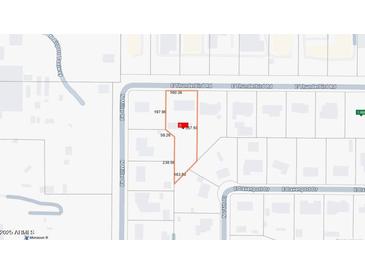 Image displays a map of the property lines for the home, showing nearby street names at 7617 E Thunderbird Rd, Scottsdale, AZ 85260