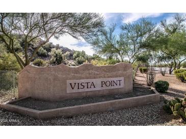 Vista Point entrance sign surrounded by desert landscape at 6230 S Mesa Vista Dr, Gold Canyon, AZ 85118