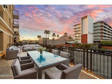 Inviting outdoor patio with stylish furniture and a gorgeous view, perfect for relaxing and entertaining at 6803 E Main St # 2210, Scottsdale, AZ 85251