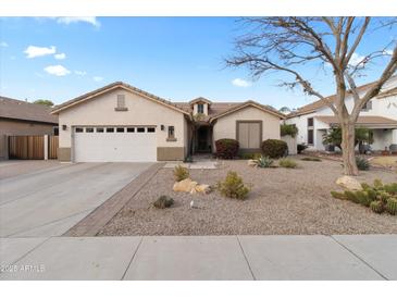 Charming single-story home featuring desert landscaping, a two car garage, and a welcoming front entrance at 4272 E Ivanhoe St, Gilbert, AZ 85295