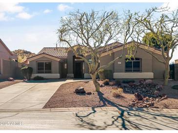 Charming single-story home featuring desert landscaping and a tile roof at 8117 E Sweet Bush Ln, Gold Canyon, AZ 85118