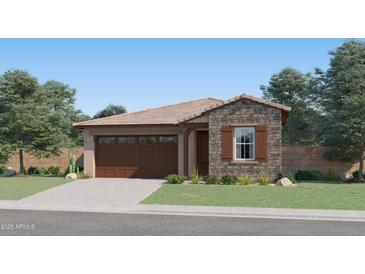 Charming single-story home featuring stone accents and a two-car garage at 4634 E French Rd, San Tan Valley, AZ 85143