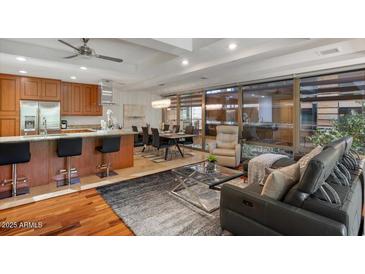 Spacious living room featuring an open-plan layout with modern finishes and plenty of natural light at 7157 E Rancho Vista Dr # 2012, Scottsdale, AZ 85251