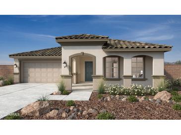 Charming single-story home with a two-car garage, neutral tones, and low-maintenance desert landscaping at 21149 E Canary Way, Queen Creek, AZ 85142