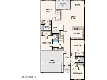 Detailed floor plan showcasing the layout of the home, including bedrooms, bathrooms, and living areas at 1617 W Posada St, Coolidge, AZ 85128