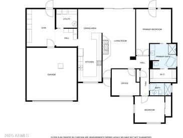 Detailed floor plan showcasing layout with gym, garage, bedrooms, and living spaces at 1819 E Colter St, Phoenix, AZ 85016