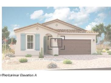 Charming single-story home with a stucco exterior, light shutters, and a tile roof at 39980 W Anne Ln, Maricopa, AZ 85138