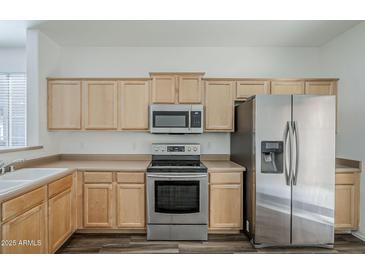 Modern kitchen featuring stainless steel appliances and ample counter space at 3894 E Palmer St, Gilbert, AZ 85298