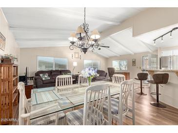 Open dining and living area bathed in natural light, perfect for entertaining or Gathering gatherings at 5402 E Mckellips Rd # 326, Mesa, AZ 85215