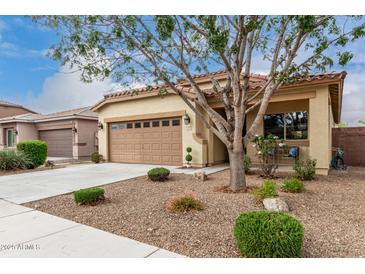 Charming home featuring a well-kept yard with lush landscaping and a covered entryway at 1414 W Alder Rd, Queen Creek, AZ 85140