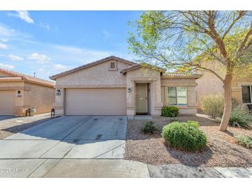 Charming single-story home featuring a two-car garage and desert landscaping at 29081 N Cactus Cir, San Tan Valley, AZ 85143