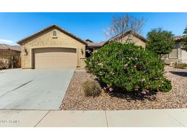 Charming single-story home with a two-car garage and landscaped front yard at 19740 W Sherman St, Buckeye, AZ 85326