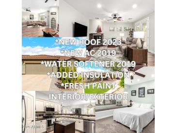 Collage showcasing this home's interior and exterior features and upgrades at 11352 E Starkey Ave, Mesa, AZ 85212