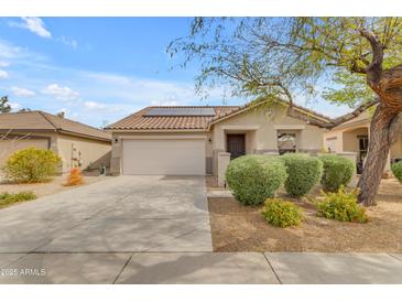 Beautiful single-Gathering home featuring a well-maintained front yard and paved driveway at 21816 E Puesta Del Sol --, Queen Creek, AZ 85142