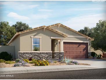 Charming single-story home with a two-car garage and beautifully landscaped front yard at 362 S Calle Miguel --, Casa Grande, AZ 85194
