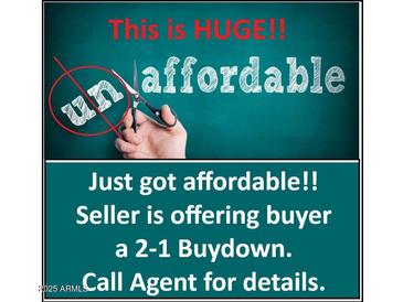 Seller offering a 2-1 buydown making this home affordable; call agent for details at 19203 S 185Th Dr, Queen Creek, AZ 85142